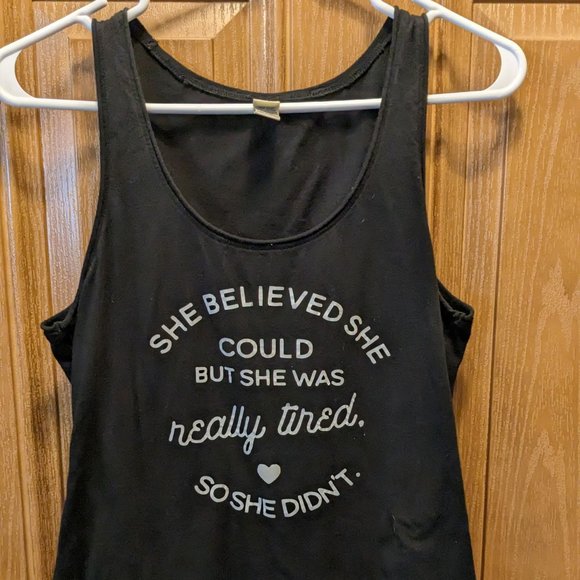"She Believed She Could, But..." Funny Tank Top - Size Large - Picture 1 of 3